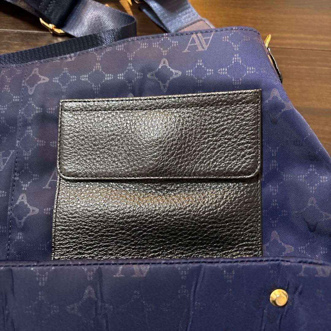 ✨未使用級✨ATAO エルビィ　2way ショルダーバッグ　モノグラム　ネイビー