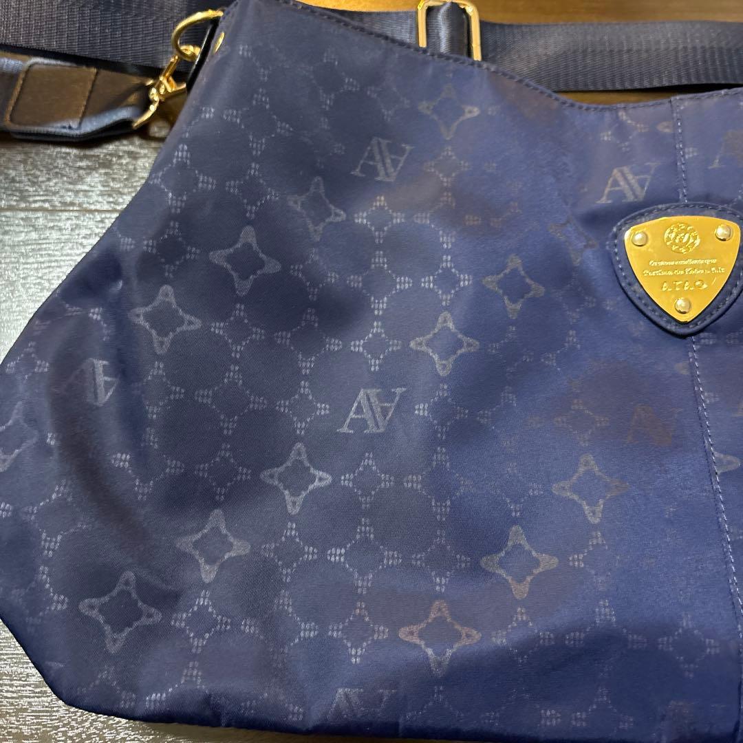 ✨未使用級✨ATAO エルビィ　2way ショルダーバッグ　モノグラム　ネイビー