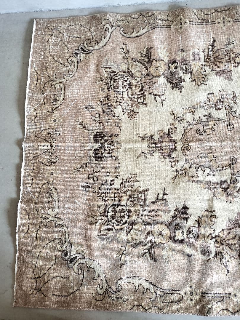 大判/カフェオレとミルクティー ヴィンテージラグ　石田ゆり子さんNo.692