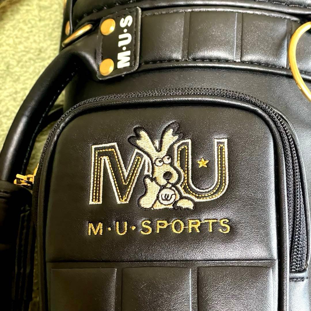 【美品 】M.U SPORTS レディースキャディバッグ レザー&ゴールドパーツ