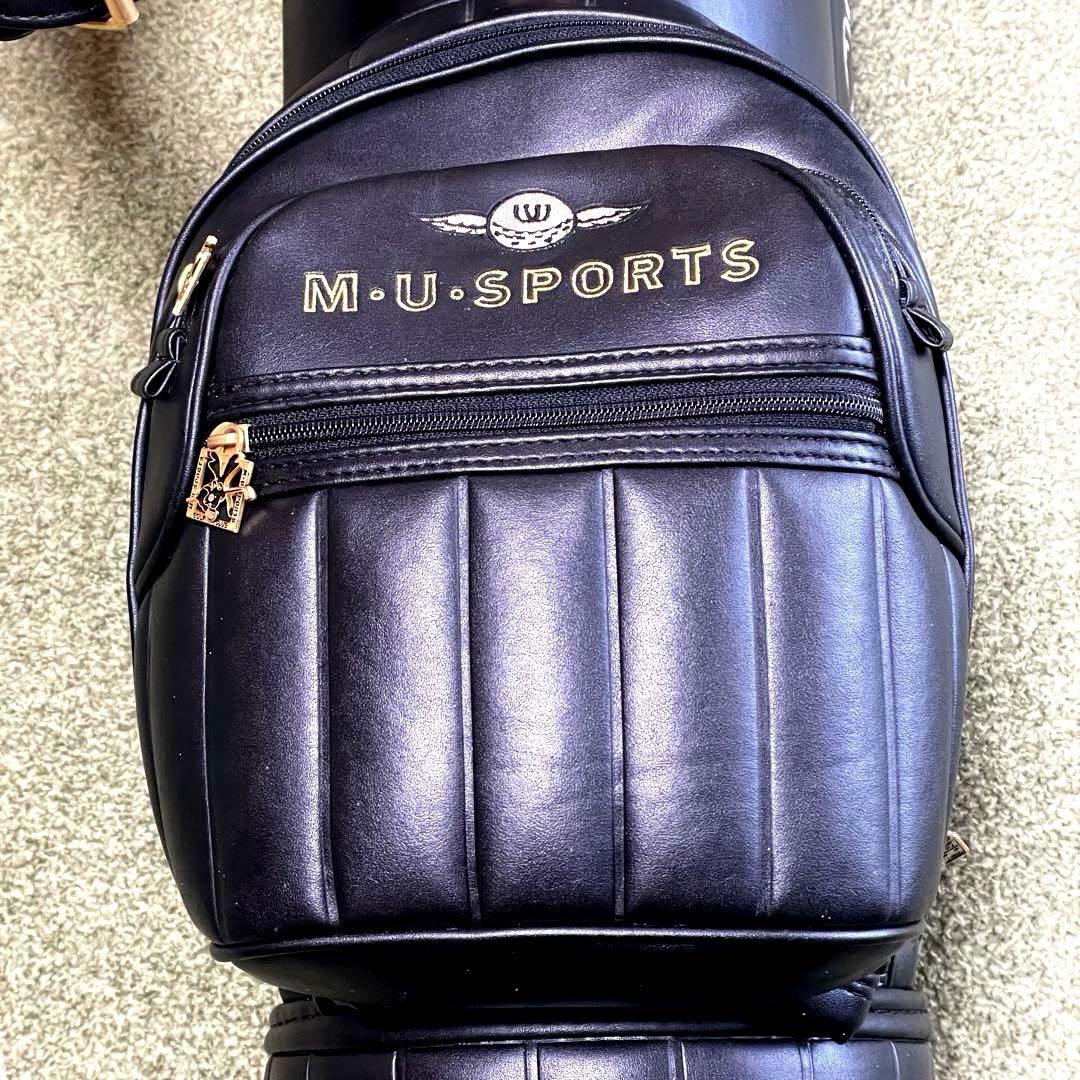 【美品 】M.U SPORTS レディースキャディバッグ レザー&ゴールドパーツ