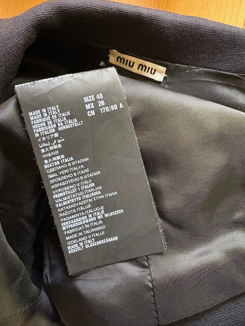 miumiuネイビーダブルボタンジャケット pコートkn58