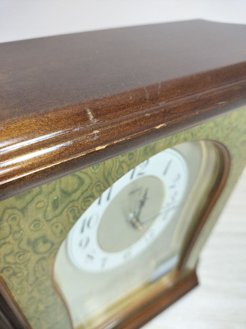 【希少品】SEIKO エンブレム HW474M 木製 置時計 電子オルゴール