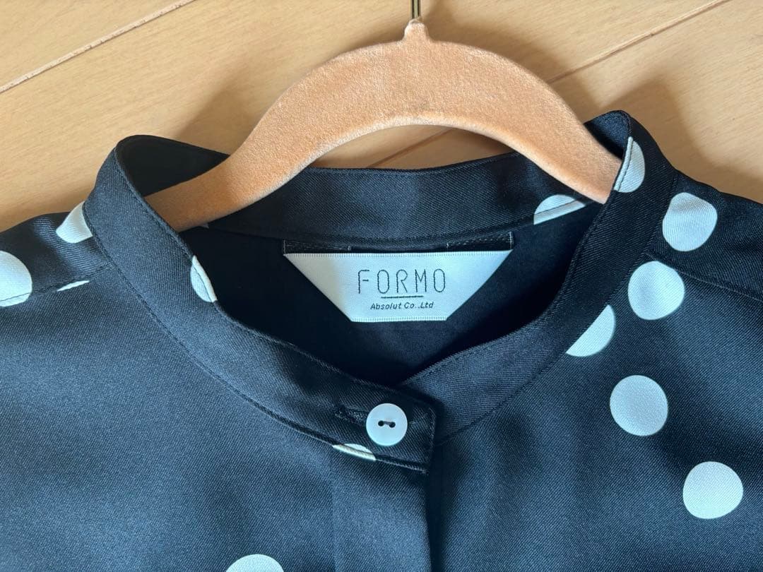 FORMOフォルモ リボンスリーブブラウス ドット