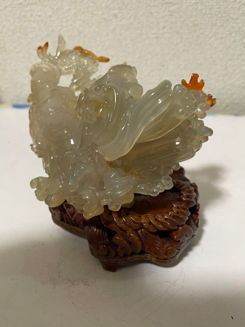 中国美術　置物　玉石　瑪瑙　メノウ　美しい彫刻