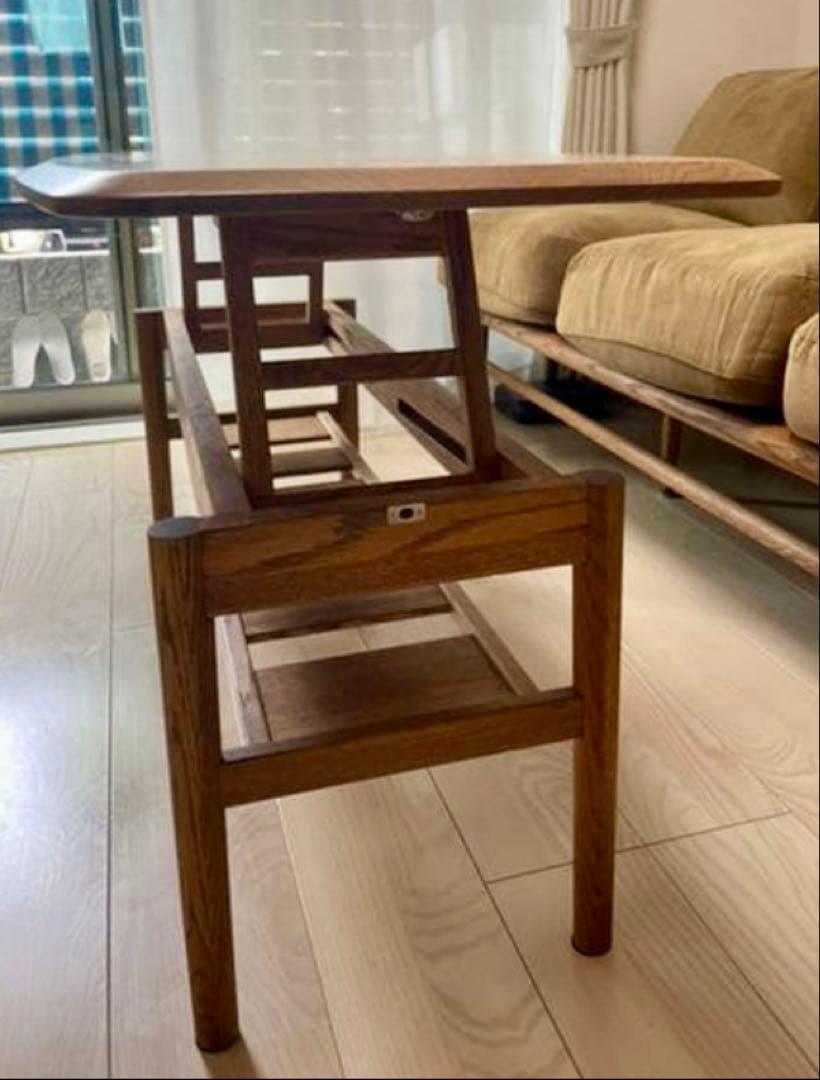 ナチュラルウッド オーバル型センターテーブル