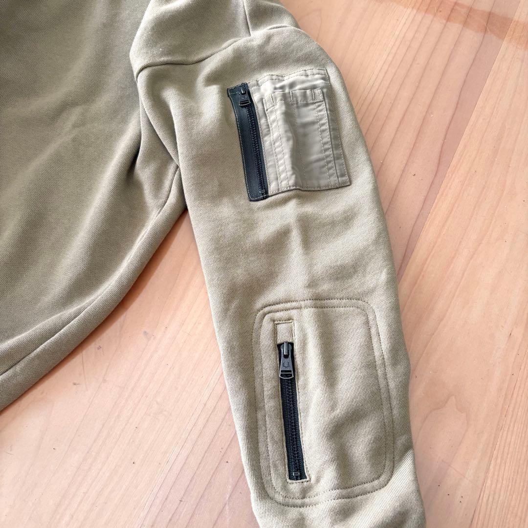 FRED PERRY ジッパーポケット スウェット　トレーナー　カーキ　M