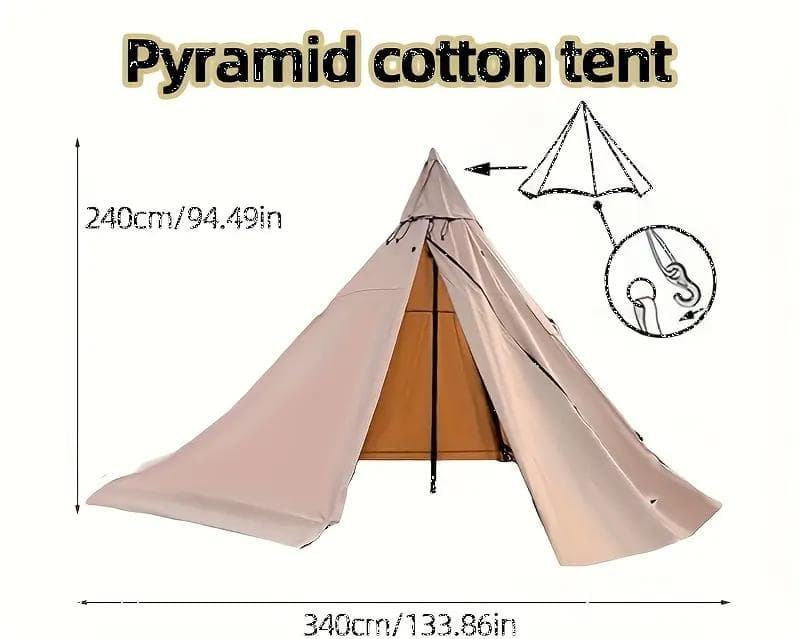 4シーズンポリコットンテント6角チムニー340x240cm