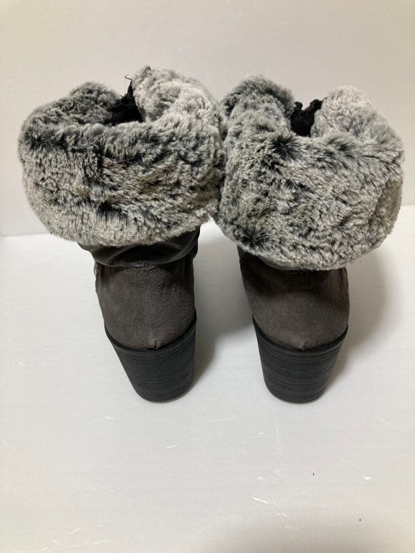 IMAC ファー付きミドルブーツ（グレー)