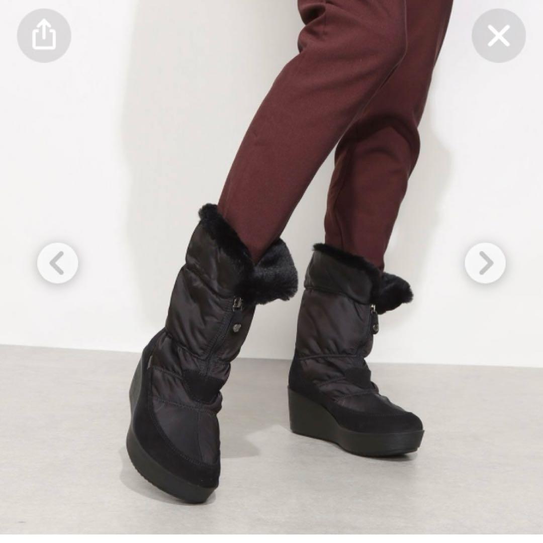 IMAC ファー付きミドルブーツ（グレー)