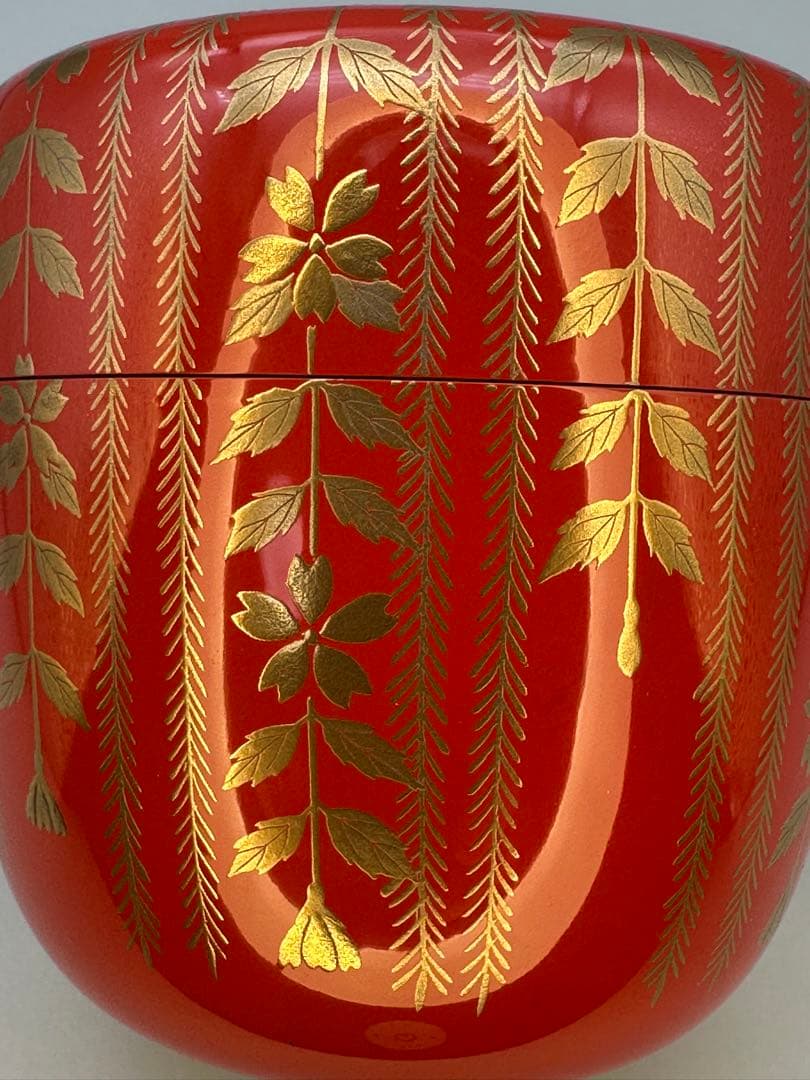 茶道具　棗　村田宗覚　柳桜蒔絵