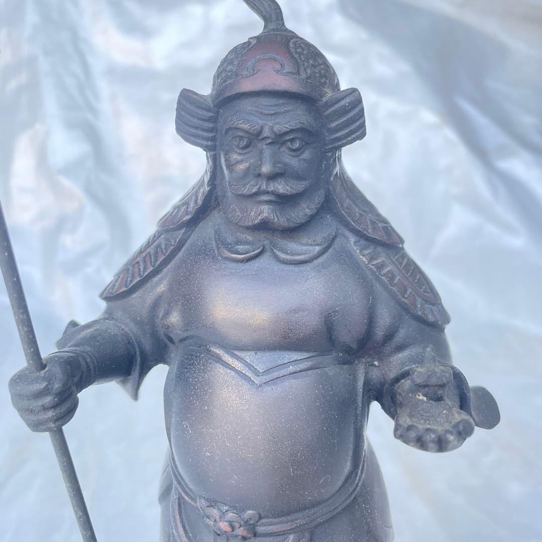 毘沙門天像 美品 金運開運商売繁盛健康長寿高さ30cm。25