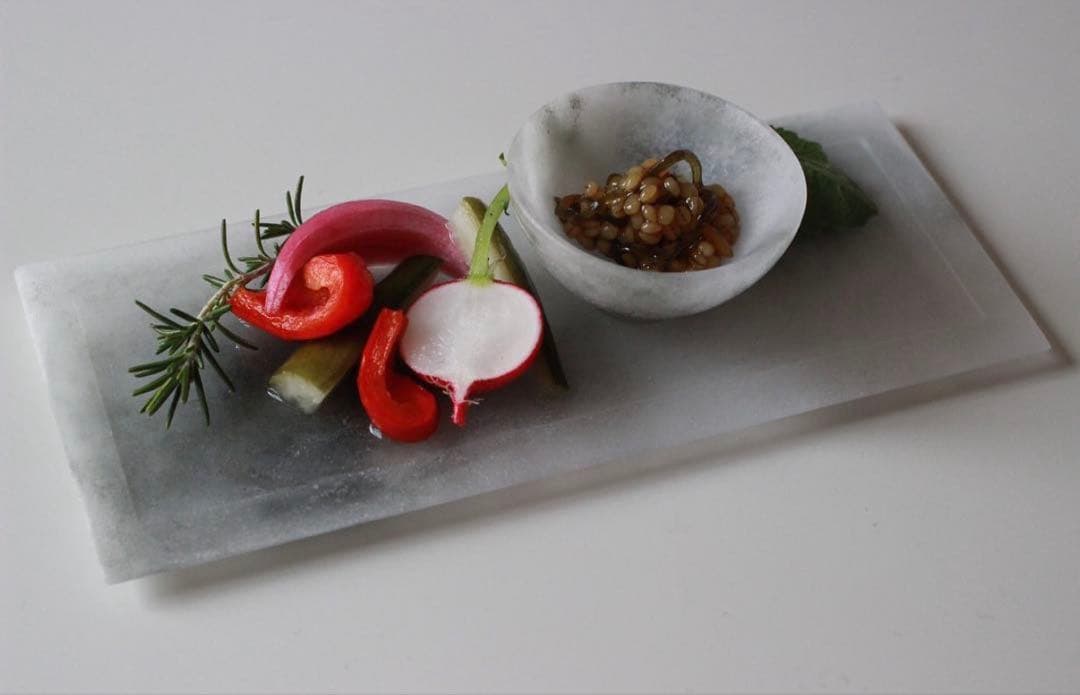 砂田夏海　shijima 角プレート　板皿　角皿　長皿　豆皿　箸置き　ガラス作家