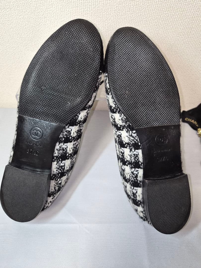 CHANEL バレエシューズ 37.5　ツイード