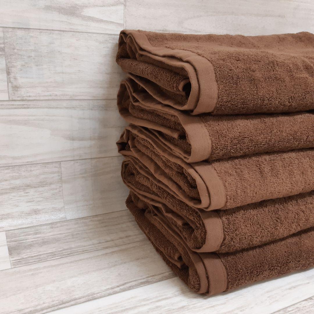 1200匁バスタオル ダークブラウン20枚！！◯畳まず◯綿100%
