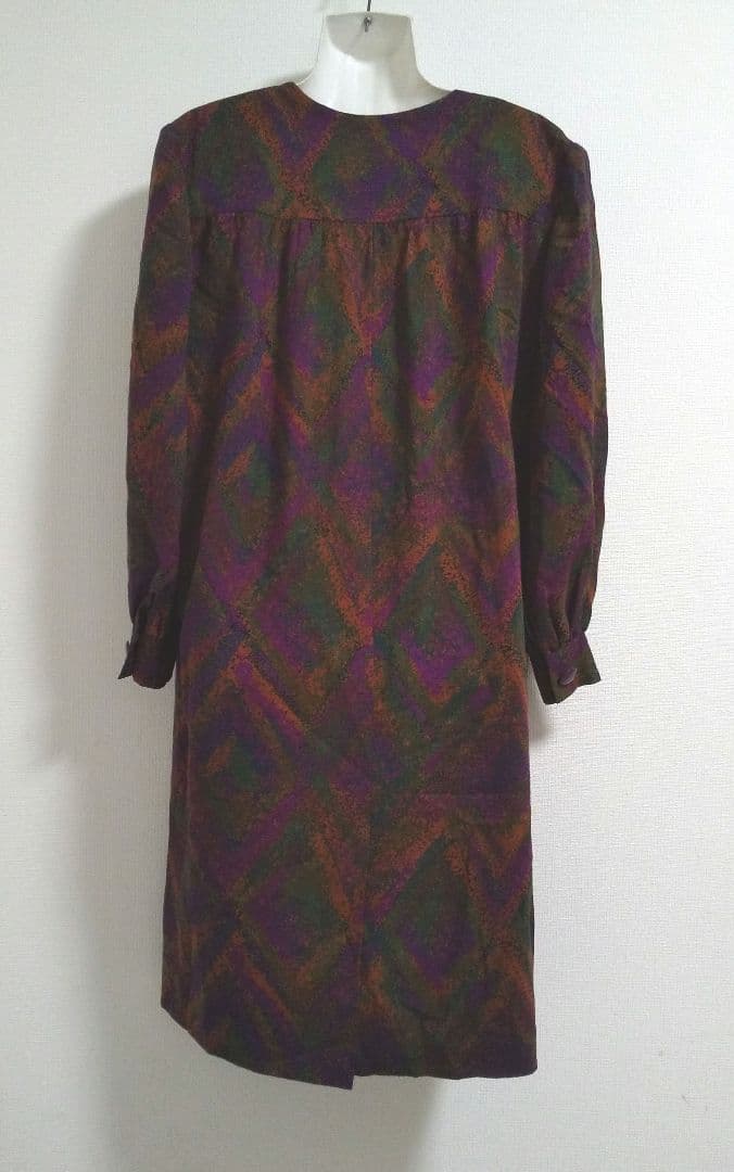 ky261 GIVENCHY コクーン ワンピース モザイク風プリント 毛100