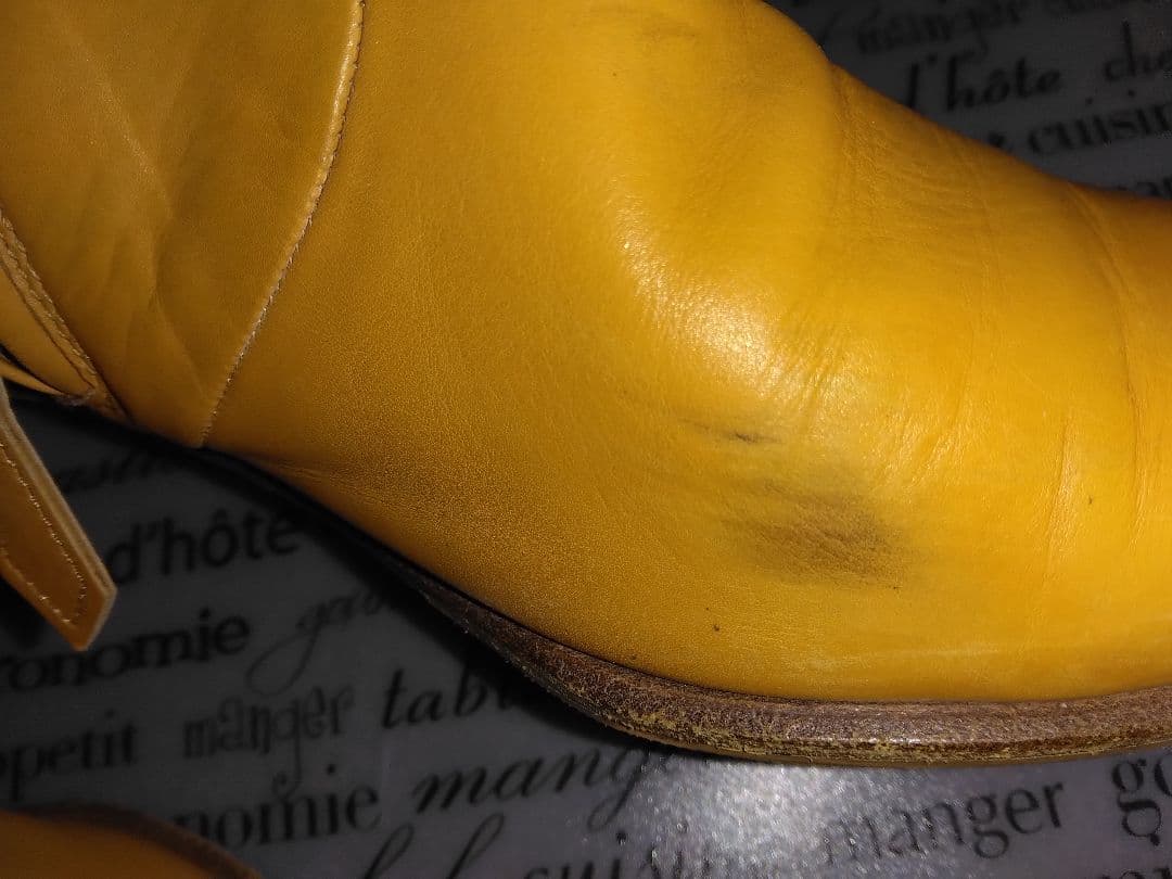 usako様おまとめ専用✴エルメスオレンジカラー本革レザーブーツ太ヒール36✴他