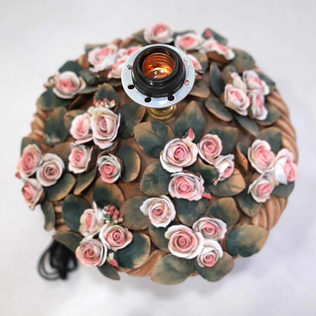 イタリア製 バラの鉢植デザインの照明ランプ