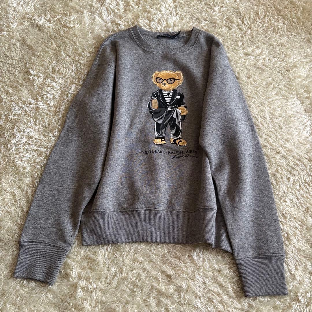 現行 ラルフローレン ポロベア フリースクルーネック 裏起毛 トレーナー M