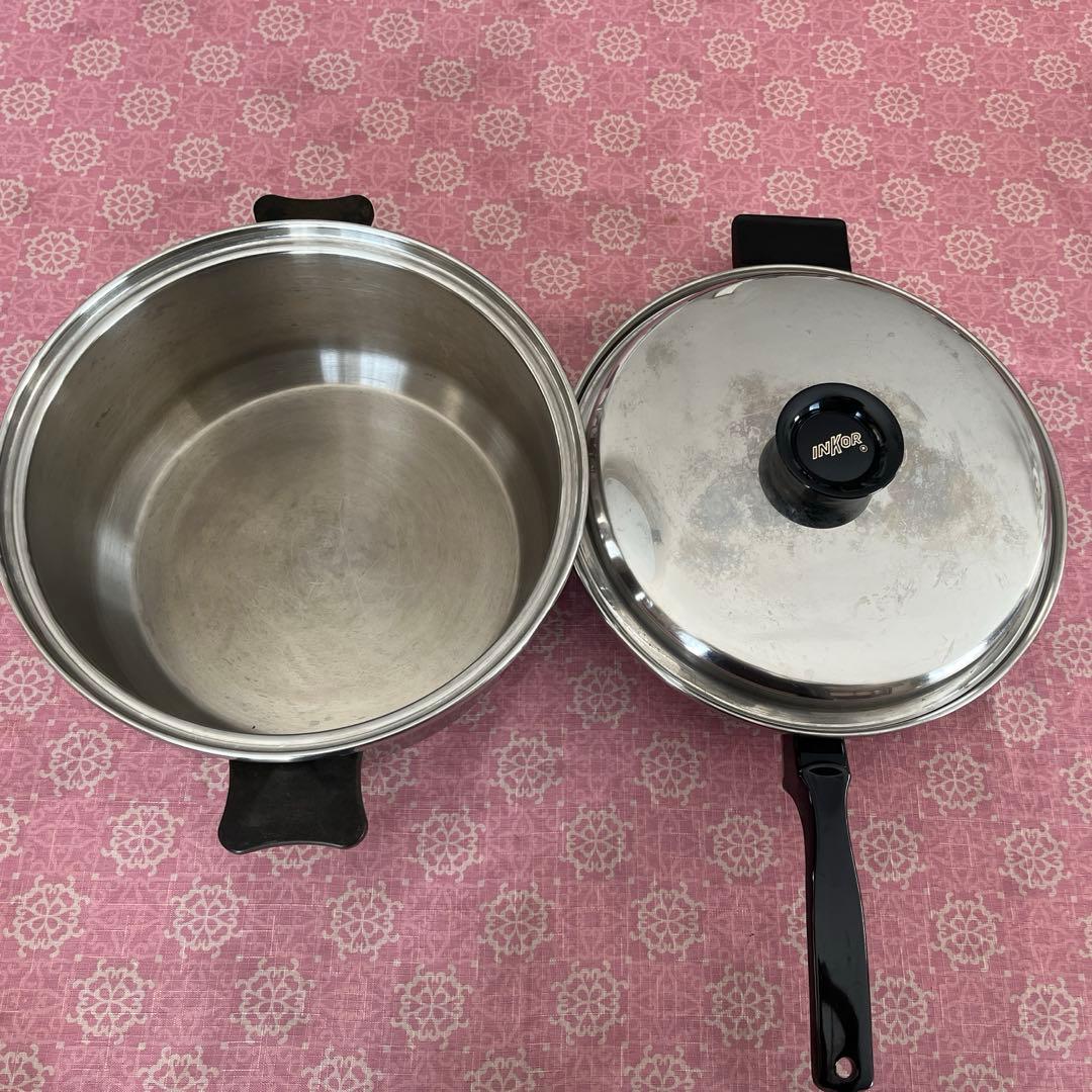 INKORステンレス鍋.フライパンセット