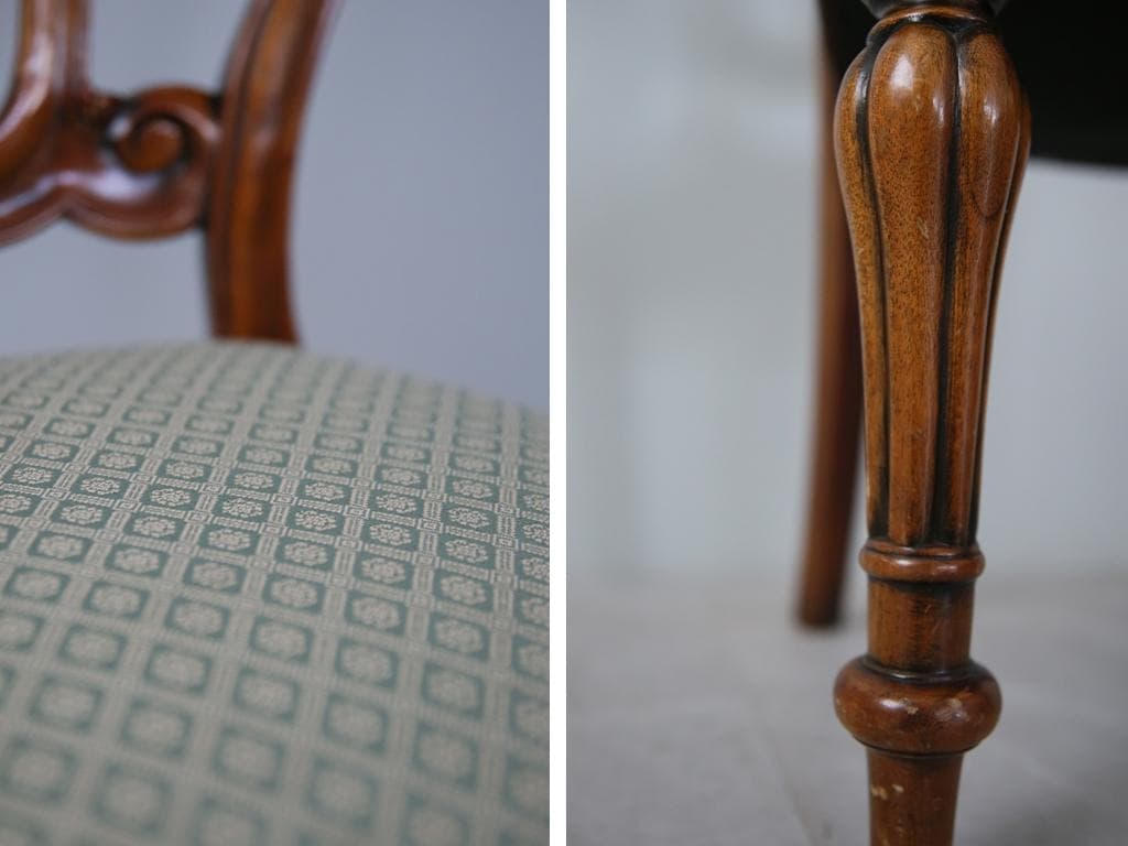 英国アンティーク木製バルーンバックダイニングチェア/サロンイス(90-121-2