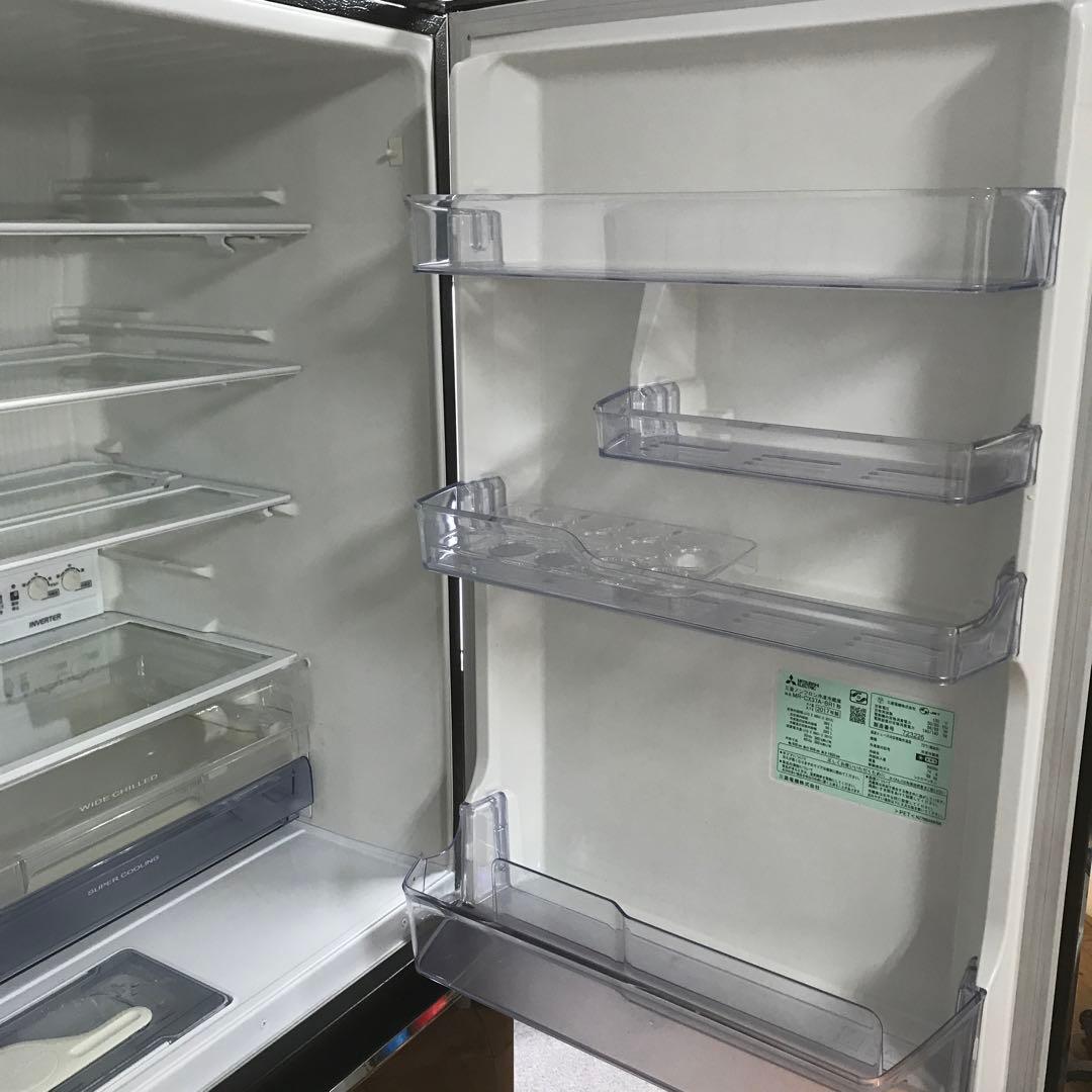 【美品】ミツビシ　ノンフロン冷凍冷蔵庫　MR-CX37A-BR1　2017年　K