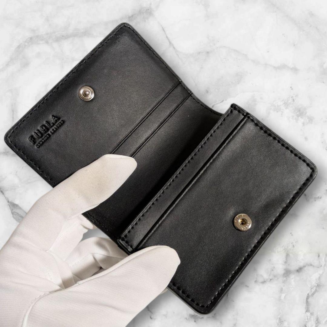 【新品未使用✨️】箱つき FURLA 本革 名刺入れカード入れ ブラックシンプル
