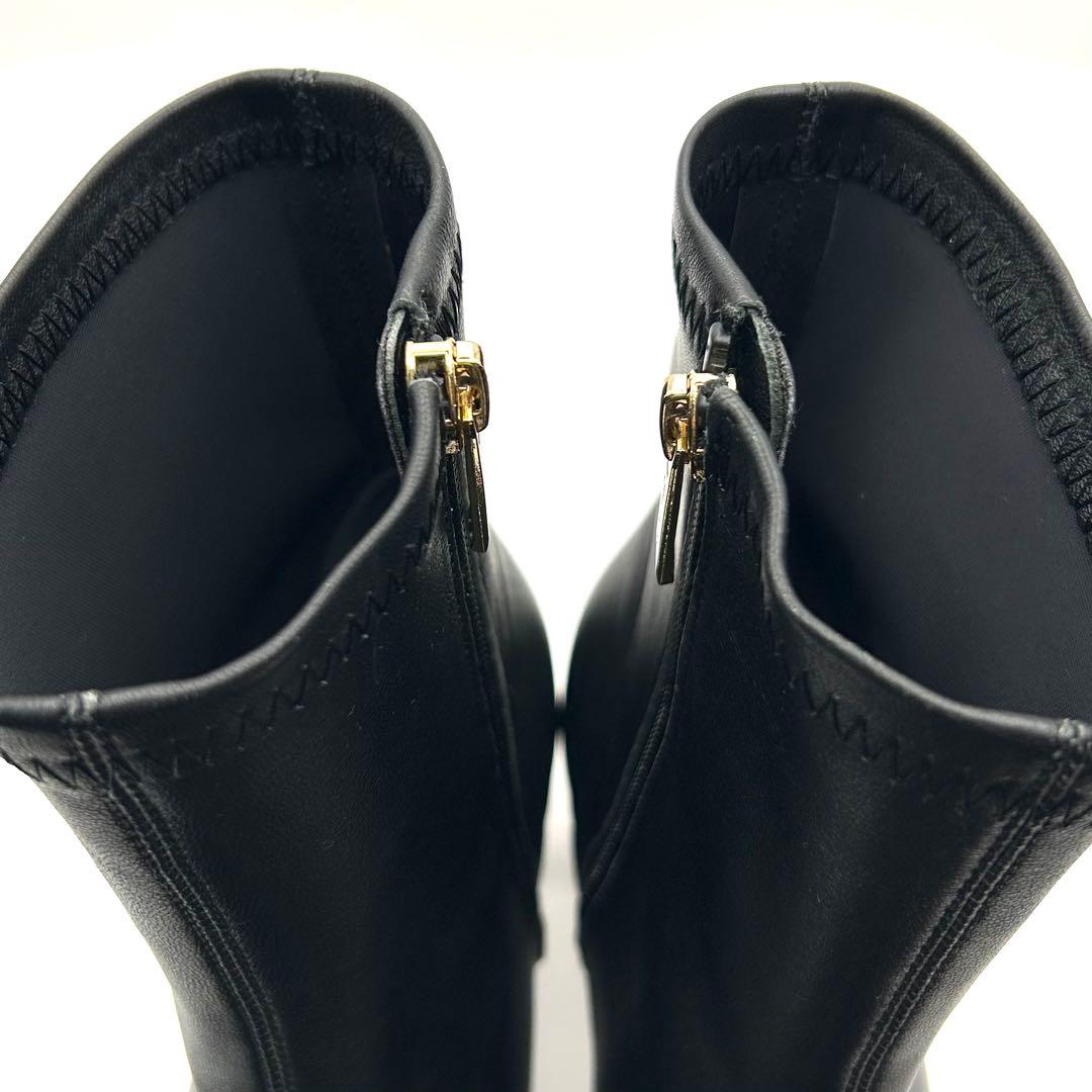 未使用✨ HIMIKO 【24㎝】 シープレザーストレッチブーツ サイドジップ