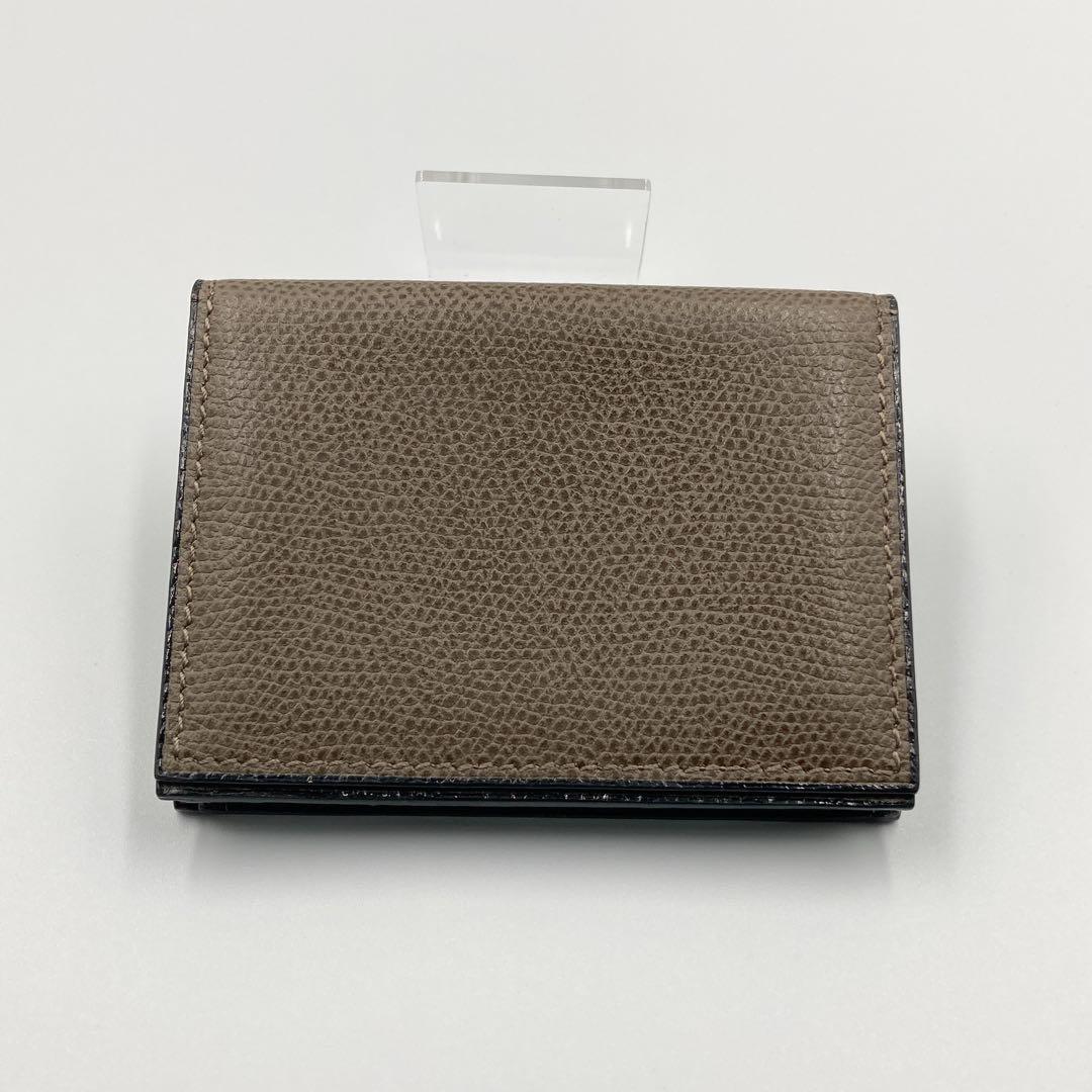 【美品】VALEXTRA ヴァレクストラ レザー 名刺入れ カードケース GRY