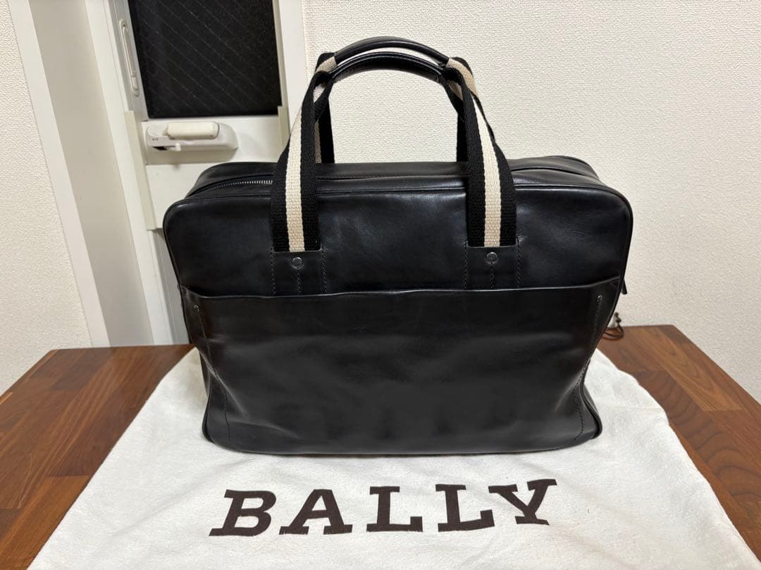 BALLY バリー ブリーフケース ビジネスバッグ ストライプ 本革 黒
