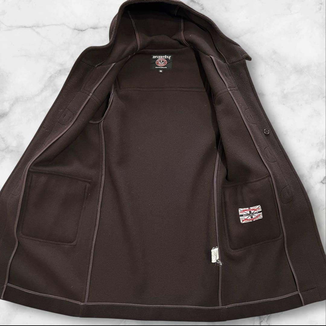 美品 インバーディア ダッフルコート 36 ブラウン ヘリンボーン マラリウス