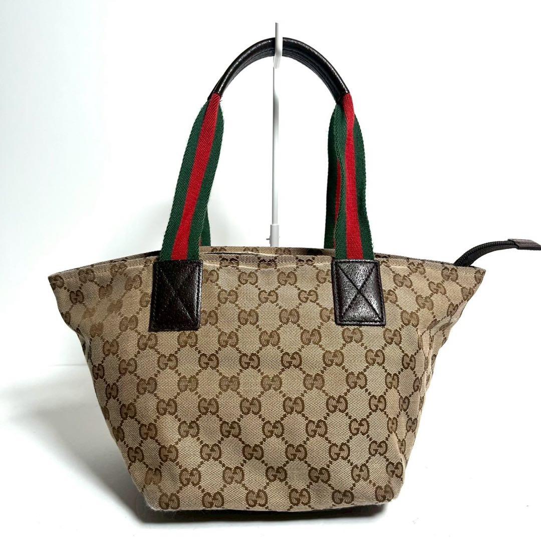【極上美品✨】グッチ GGキャンバス シェリーライン トートバッグ 角擦れ無し