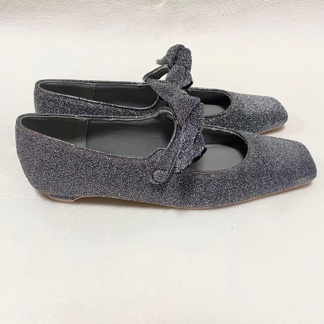 【未使用級】 AMERI アメリビンテージ フラットパンプス シューズ ラメ Ｌ