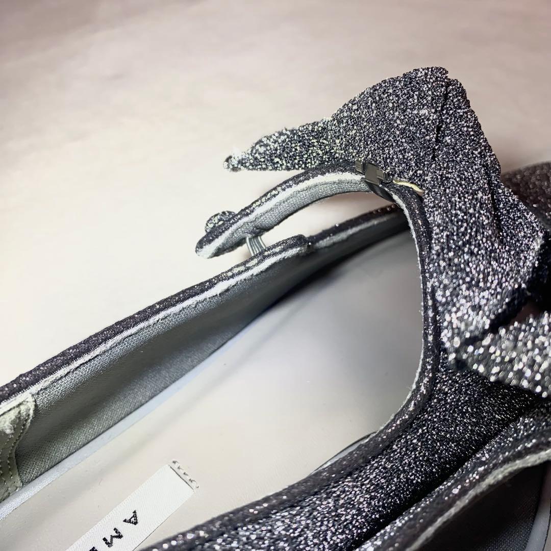 【未使用級】 AMERI アメリビンテージ フラットパンプス シューズ ラメ Ｌ