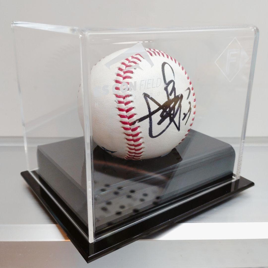 日本ハム 伏見寅威選手 直筆サイン入りエスコン実使用試合球 アクリルボード2枚付