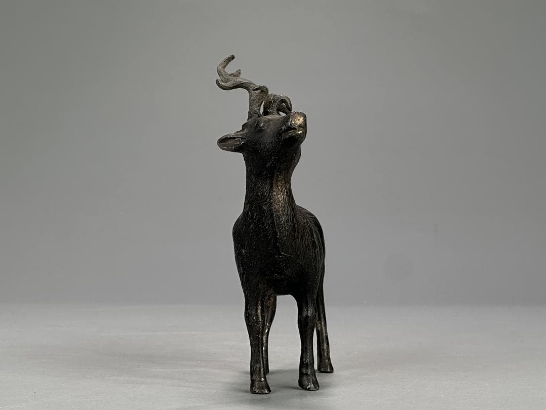 置物　鹿像　銅製　縁起物