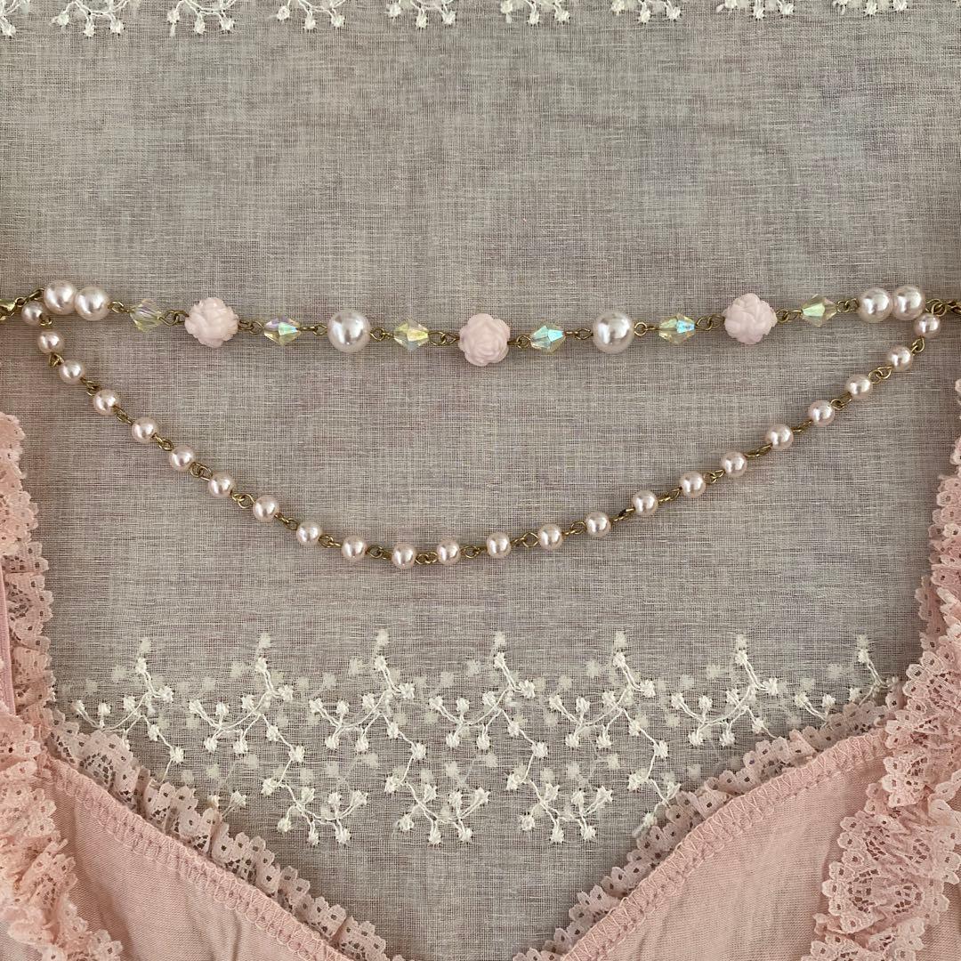 LIZ LISA リズリサ　レースキャミソール　 チャーム付き　ピンク