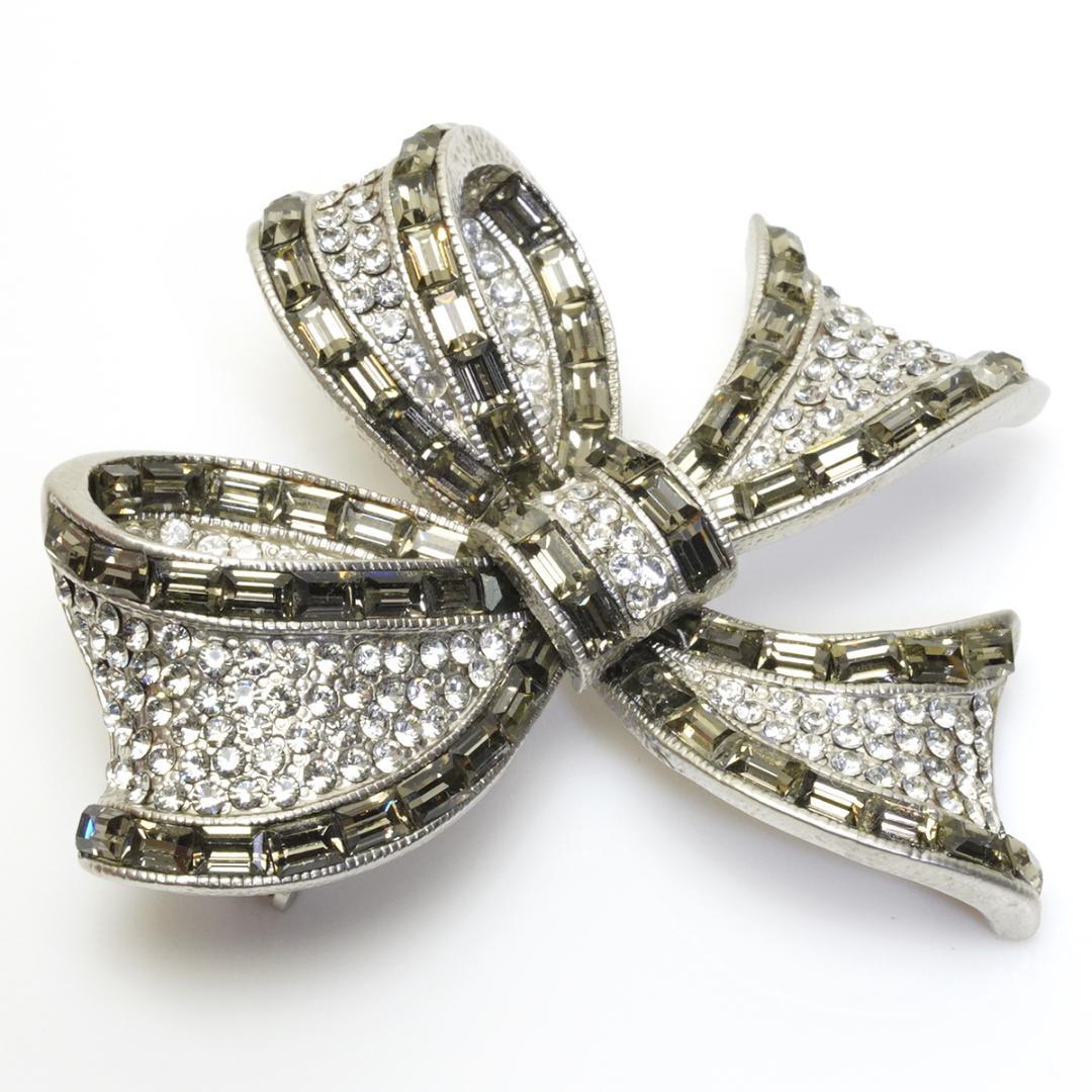 フォクシー リボン ラインストーン ブローチ ビーズ FOXEY