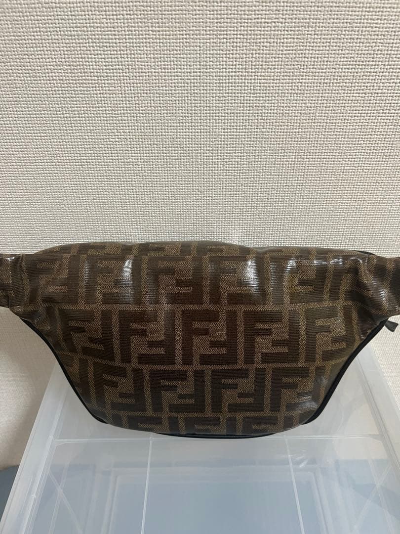 FENDI ズッカ柄 ウエストバッグ コーティングキャンバス レザー