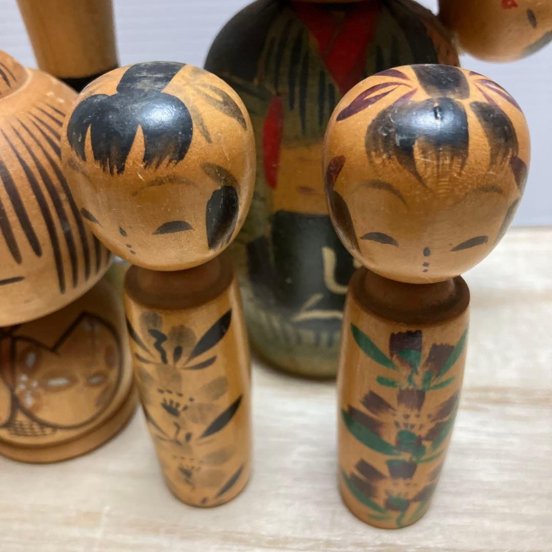 E-壁 伝統工芸品 こけし 創作こけし まとめ売り 7点セット 民芸品