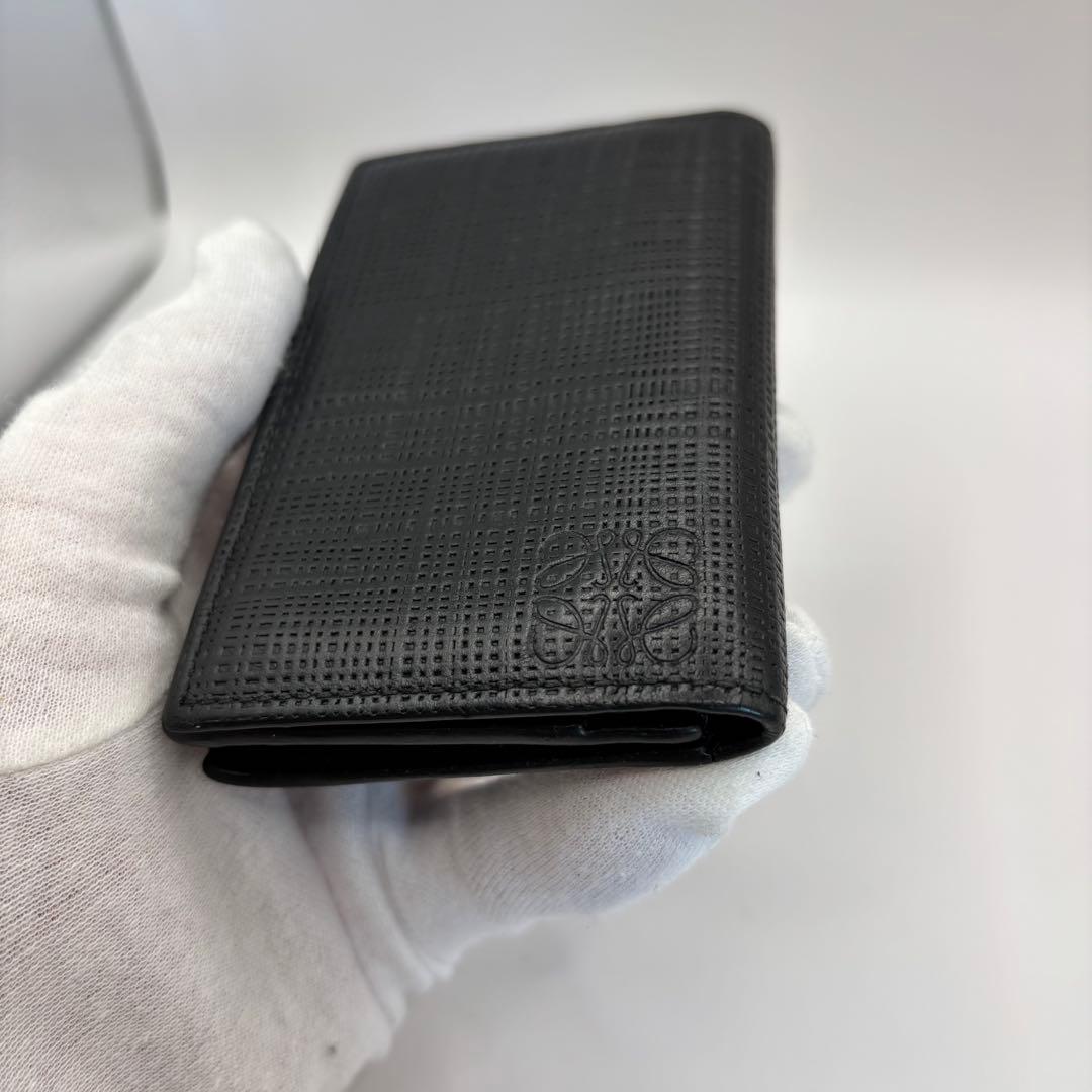 LOEWE カードケース　名刺入れ　ブラック　リネン　アナグラム　名刺ホルダー