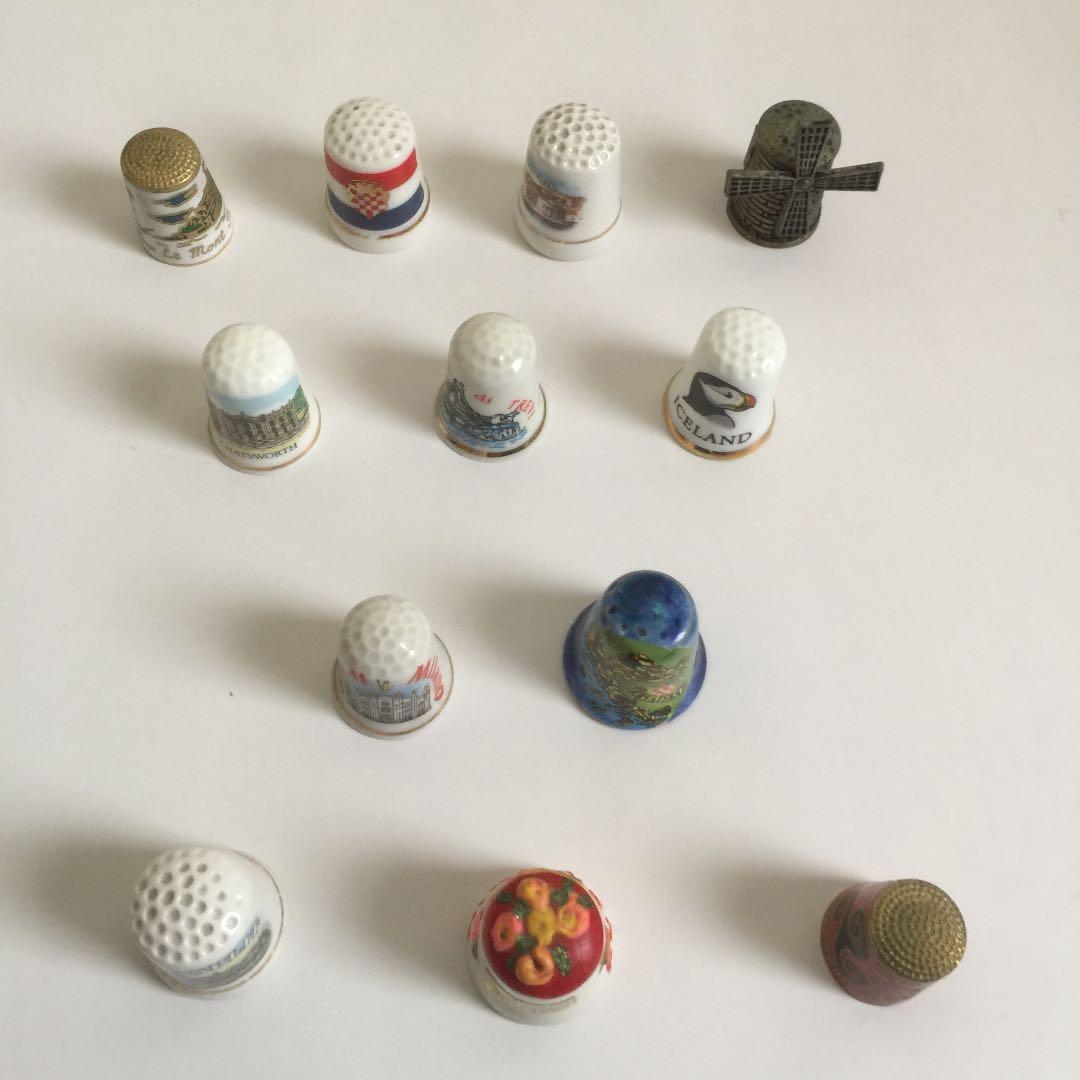 裁縫用指ぬき各種。世界各国の指ぬき。