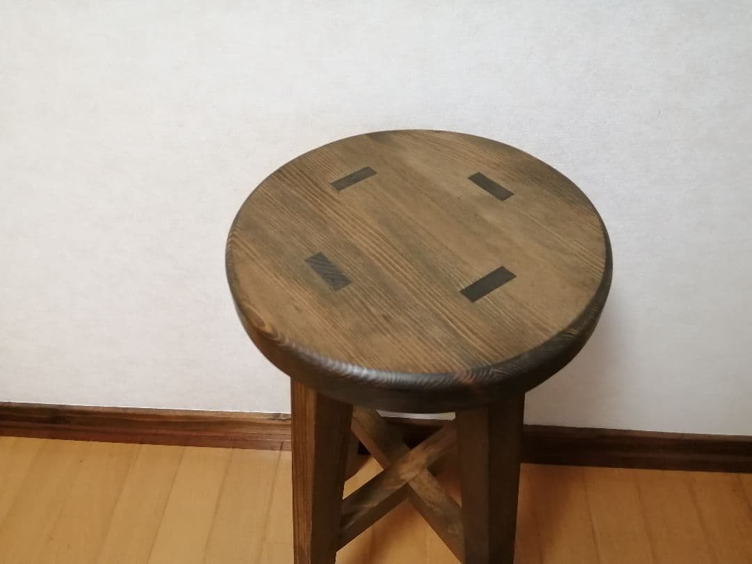 木製スツール　２脚セット　高さ40cm　丸椅子　stool