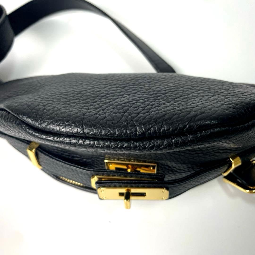 専用　美品✴︎ シータパランディカ　ウエストポーチ　黒　シボ革　レザー