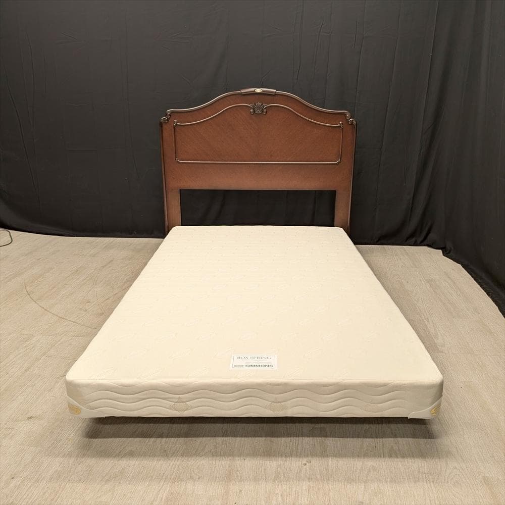 展示品　シモンズ　セミダブル　ベッドフレーム　ヘッドボード　ボトムクッション