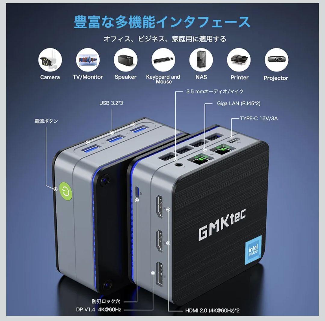 ミニPC GMKtec NucBox G2 Plus N150 RAM12 SSD512