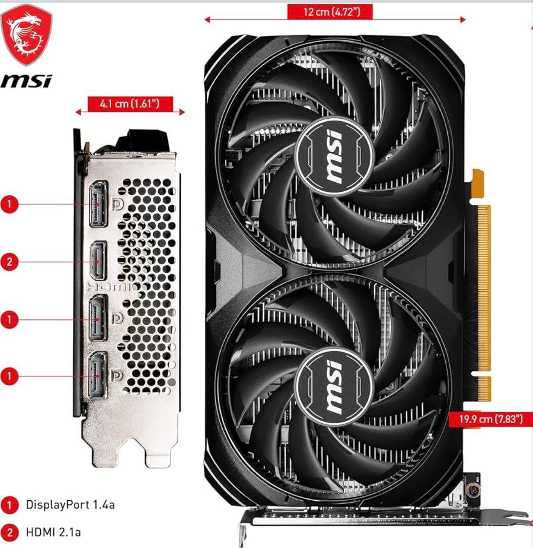 MSI GeForce RTX 4060 VENTUS 2X 黒8G グラボ
