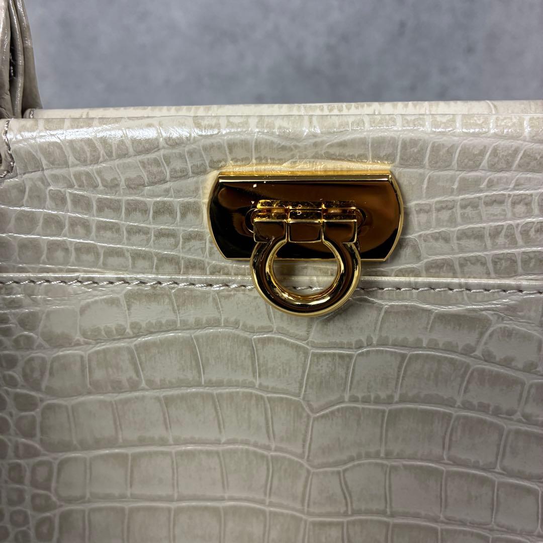 l*t様 未使用✨HAMANO 濱野皮革工藝　クロコ　フォーマル バッグ