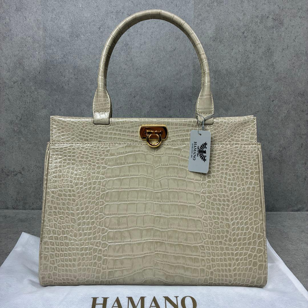 l*t様 未使用✨HAMANO 濱野皮革工藝　クロコ　フォーマル バッグ