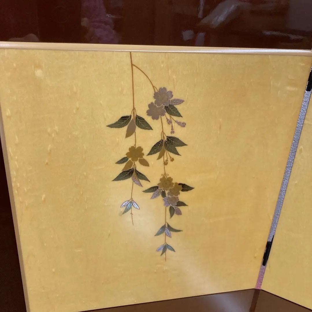 F15　台と屏風のみ　巾83㎝位　訳あり特価　ひな人形飾り台　高級塗り台